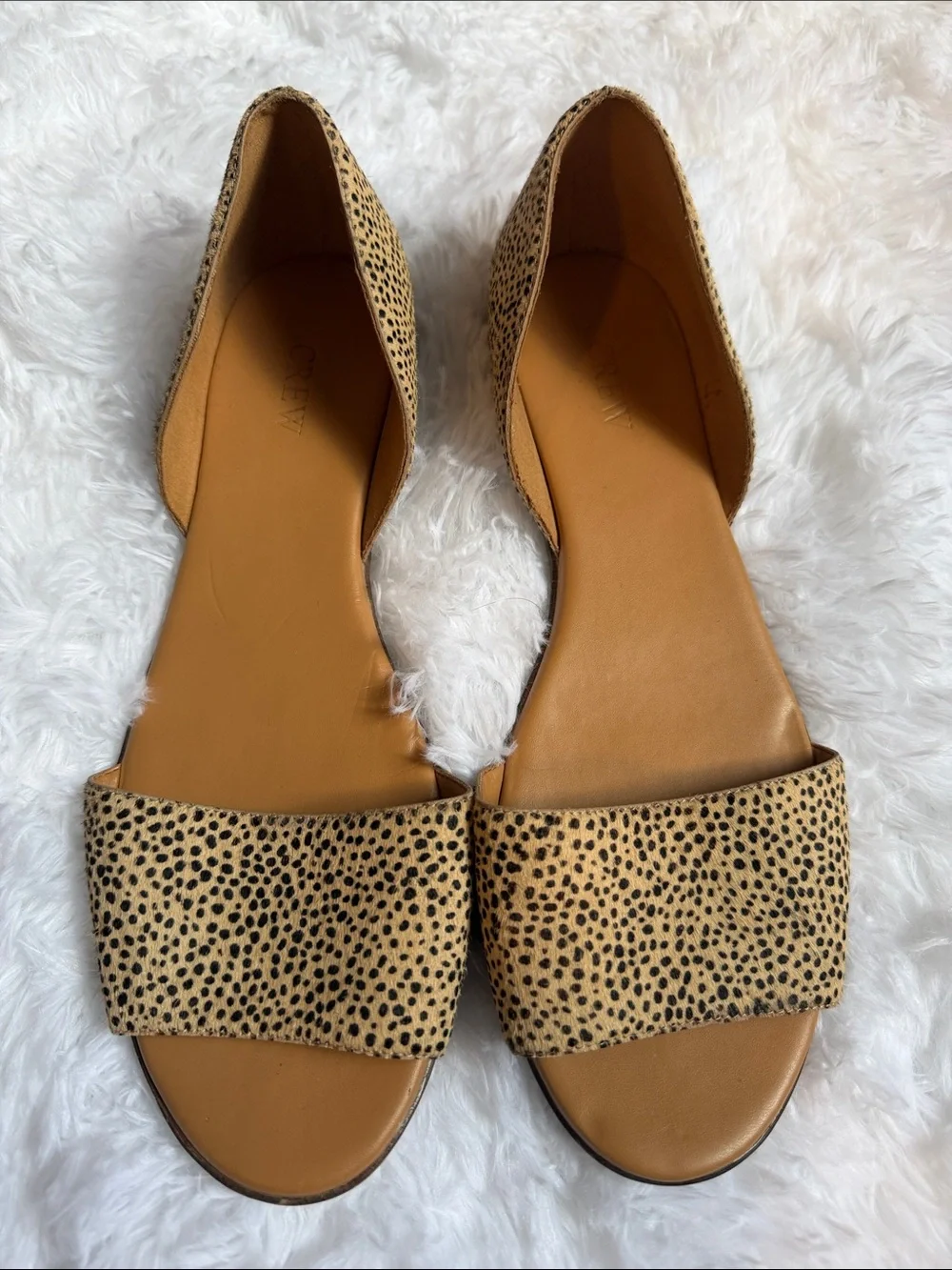 J Crew leather Open-Toe Flats